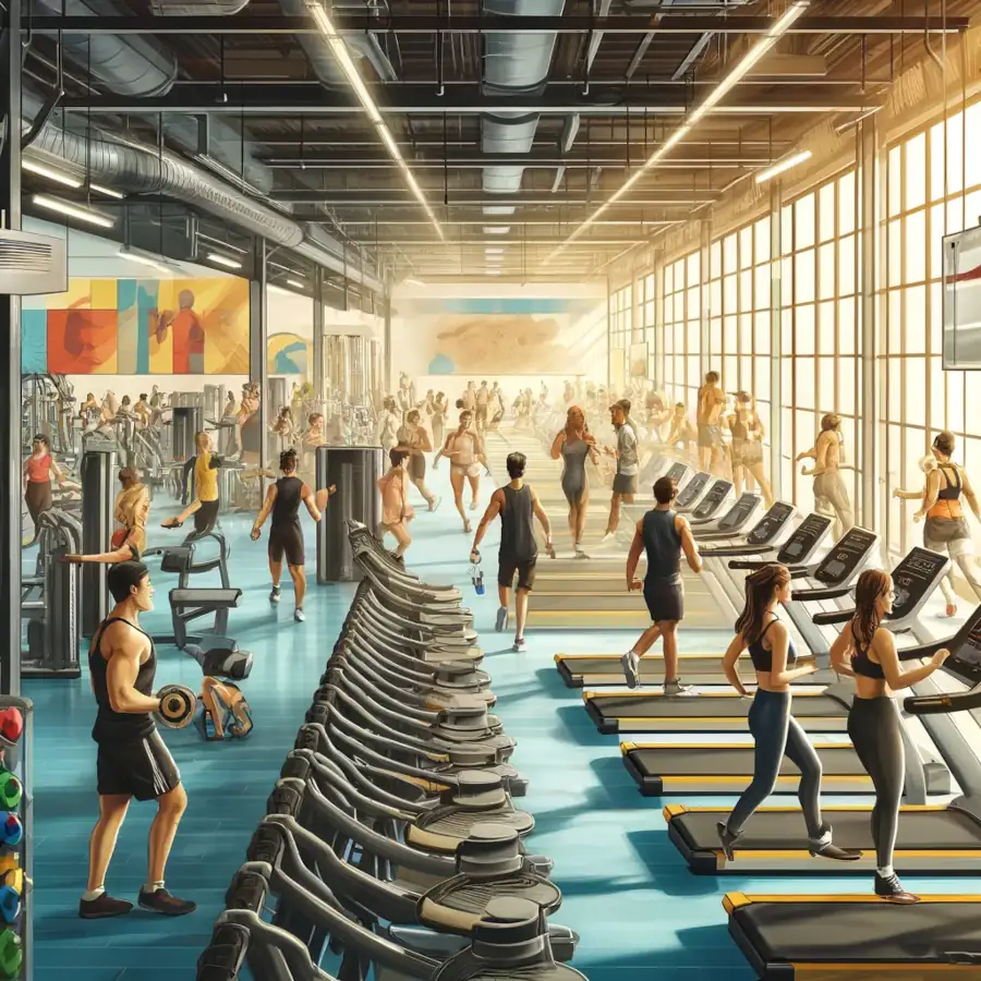 Here is the illustration of a modern fitness center.