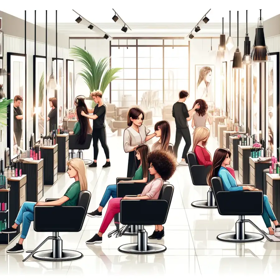 Here is the illustration of a stylish hair salon.